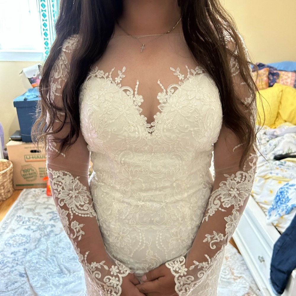 Chic White Lace Long Sleeve Dress